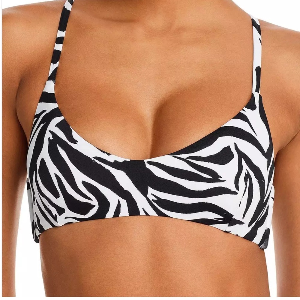 Aqua Swim Women Animal Print Bralette Bikini Top Swimwear Size L Ajustable